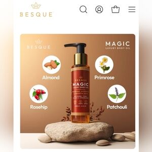 Besque Magic Luxury Body Oil - Warm Amber, 100ml,NEW